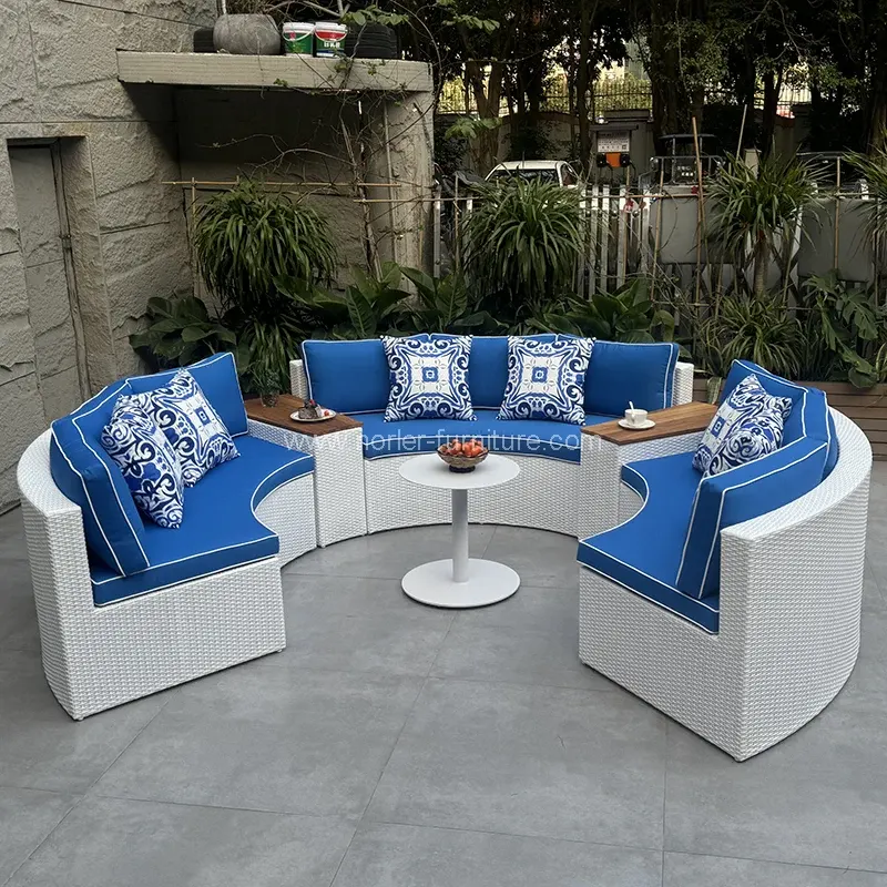 सानुकूलित मैदानी फर्निचर पीई रतन सोफा सानुकूलित मैदानी फर्निचर पीई रतन सोफा