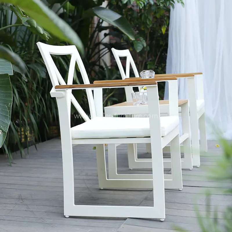 Aluminum Fame Plastic Wood Handrail Balcony Garden Set