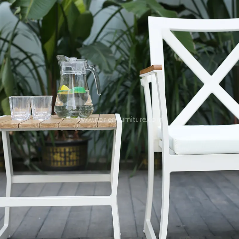 Aluminum Fame Plastic Wood Handrail Balcony Garden Set