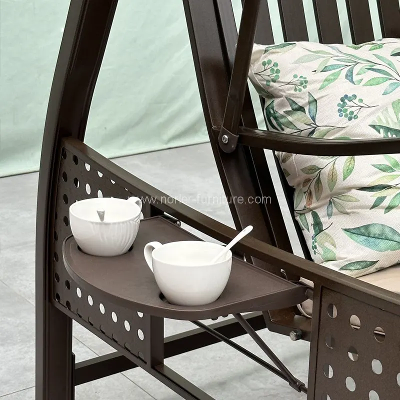 सौर दिवे शेडसह आउटडोअर अॅल्युमिनियम स्विंग